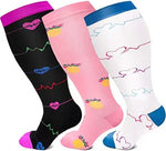 Plus Size Compression Socks Wide Calf For Women & Men 20-30 mmhg