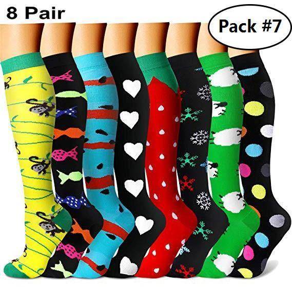 Compression Socks (7/8 Pairs) for Women & Men - Best Compression Socks Sale