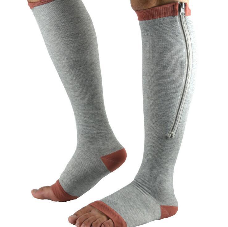Copper Zipper Compression Socks - Zip Up Support Stockings ~ Easy to Wear!