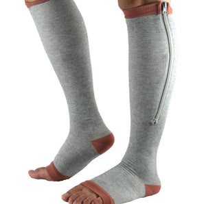 Copper Zipper Compression Socks - Zip Up Support Stockings ~ Easy to Wear!
