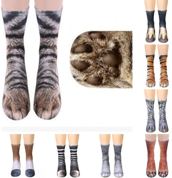 New 3D Print Adult Animal Paw Socks