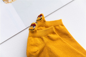 Kawaii Socks Woman Embroidered Expression Socks