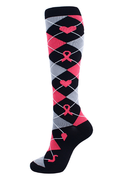 The Latest Color Ribbon AIDS Logo Compression Socks For Workout And Recovery.