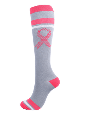 The Latest Color Ribbon AIDS Logo Compression Socks For Workout And Recovery.