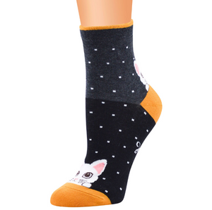 Cute cat women's socks color spring autumn-winter funny cartoon sock ladies and woman's striped cotton socks - Best Compression Socks Sale