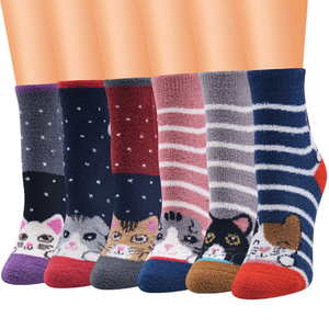 Cute Cat Socks Women Coral Fleece Anti-slip Floor Socks Carpet - Best Compression Socks Sale