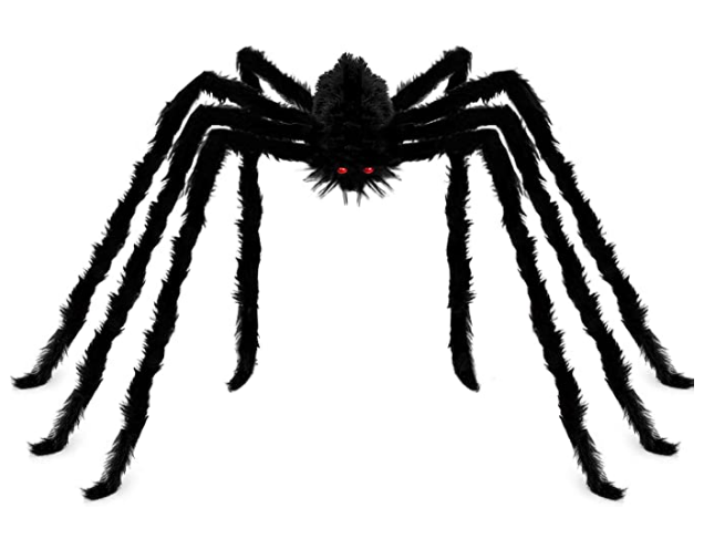 Halloween decorated giant spider 6.6 feet, realistic big hairy spider, terrible hairy spider props