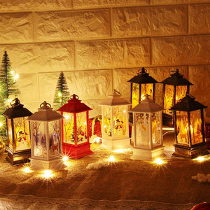 Santa Claus Snowman Lantern Light Christmas Decor