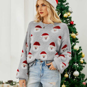 Women's Ugly Christmas Sweater Cute Santa Claus Sweater