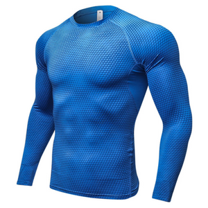 Long Sleeve Quick Dry Workout Running Shirt Compression Fitness Tops Breathable Gym Sport Shirts Men - Best Compression Socks Sale
