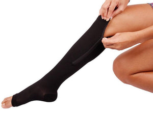 Copper Zipper Compression Socks - Zip Up Support Stockings ~ Easy to Wear!