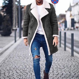 Men Turn-down Collar Thicken Warm Winter Jacket for Outdoor