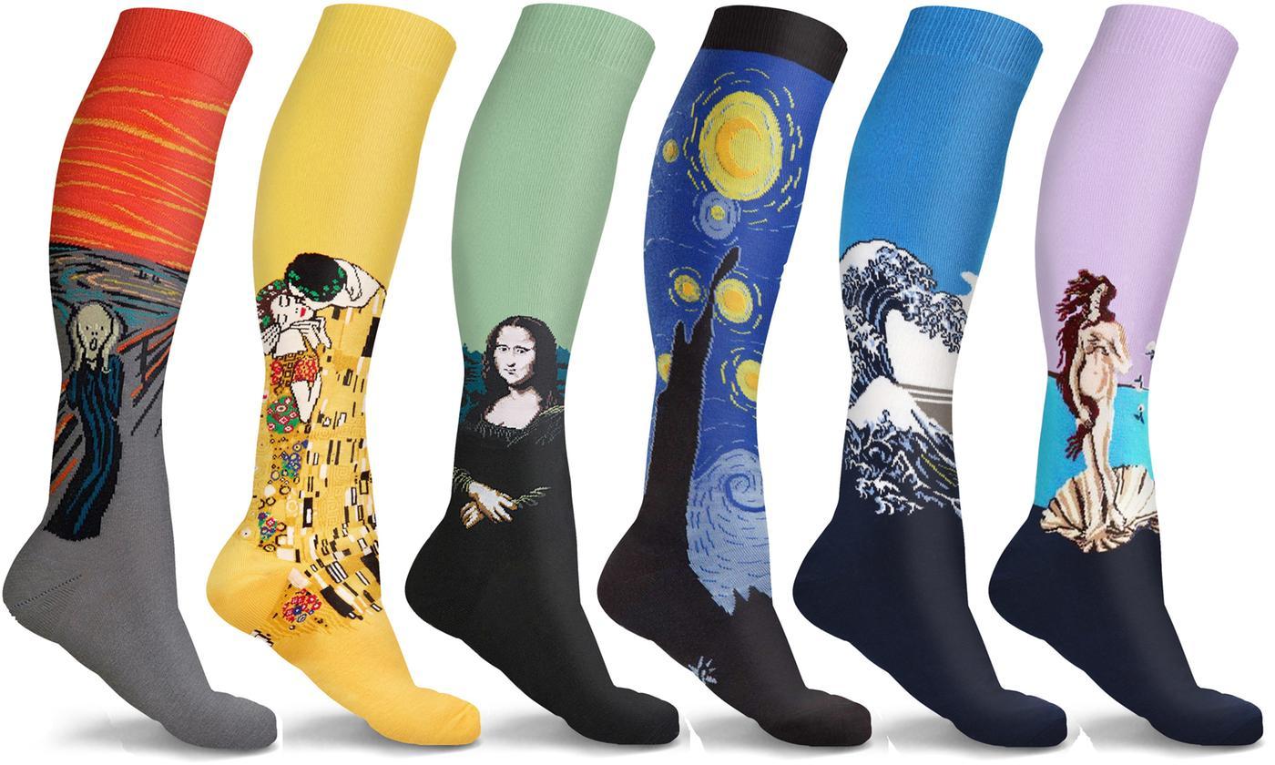 Famous Art Paintings Compression Socks(6 Pairs)