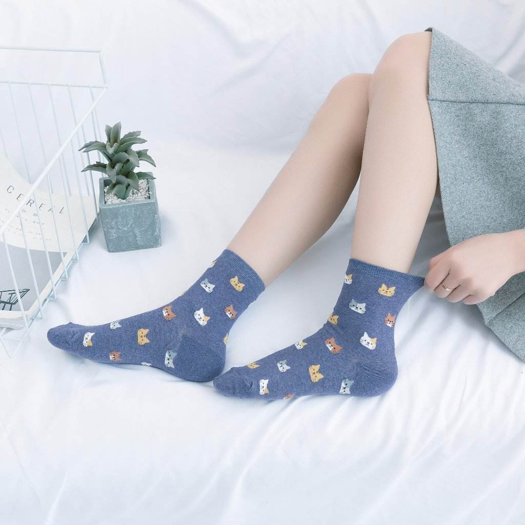 CAT FACE PATTERN WOMEN'S ANKLE SOCKS - Best Compression Socks Sale