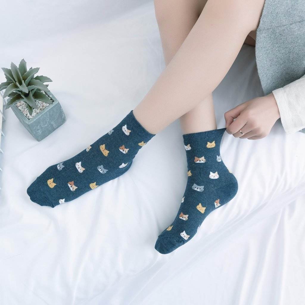CAT FACE PATTERN WOMEN'S ANKLE SOCKS - Best Compression Socks Sale