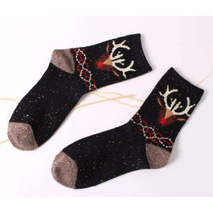 Forest Deer Lightweight Wool Blend Socks