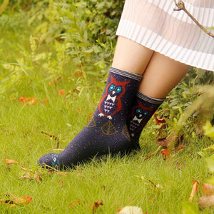 Forest Owl Lightweight  Wool Blend Socks