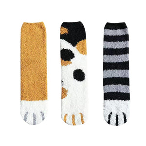 Fluffy Cat Paw Fuzzy Fleece Socks