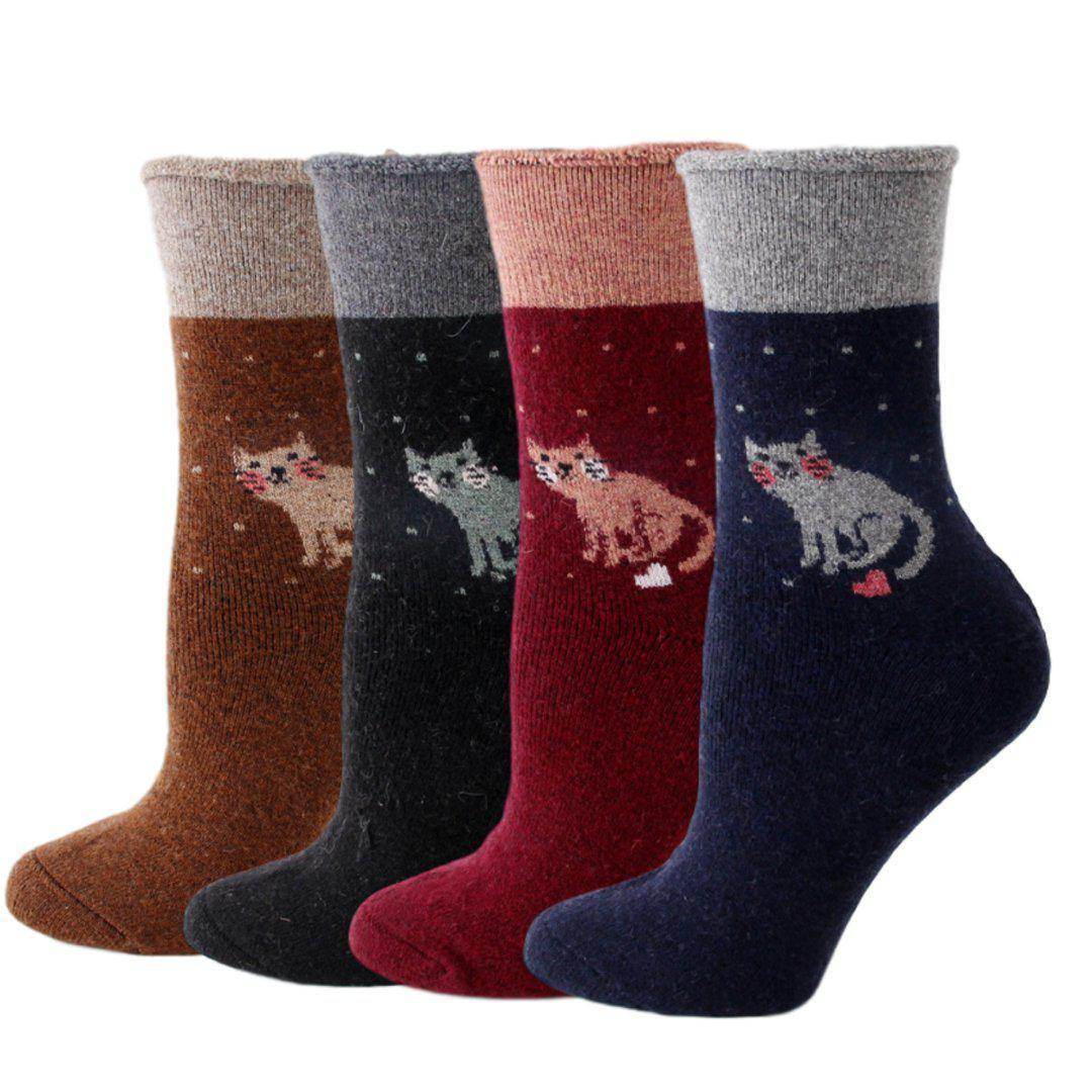 HEART KITTY EXTRA THICK AND WARM WOMEN'S WOOL SOCKS - Best Compression Socks Sale