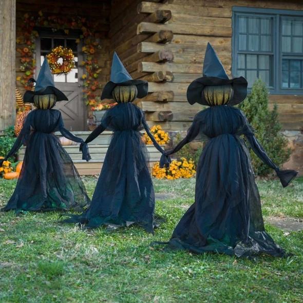 Halloween Decoration Lighted Halloween Witch Stake