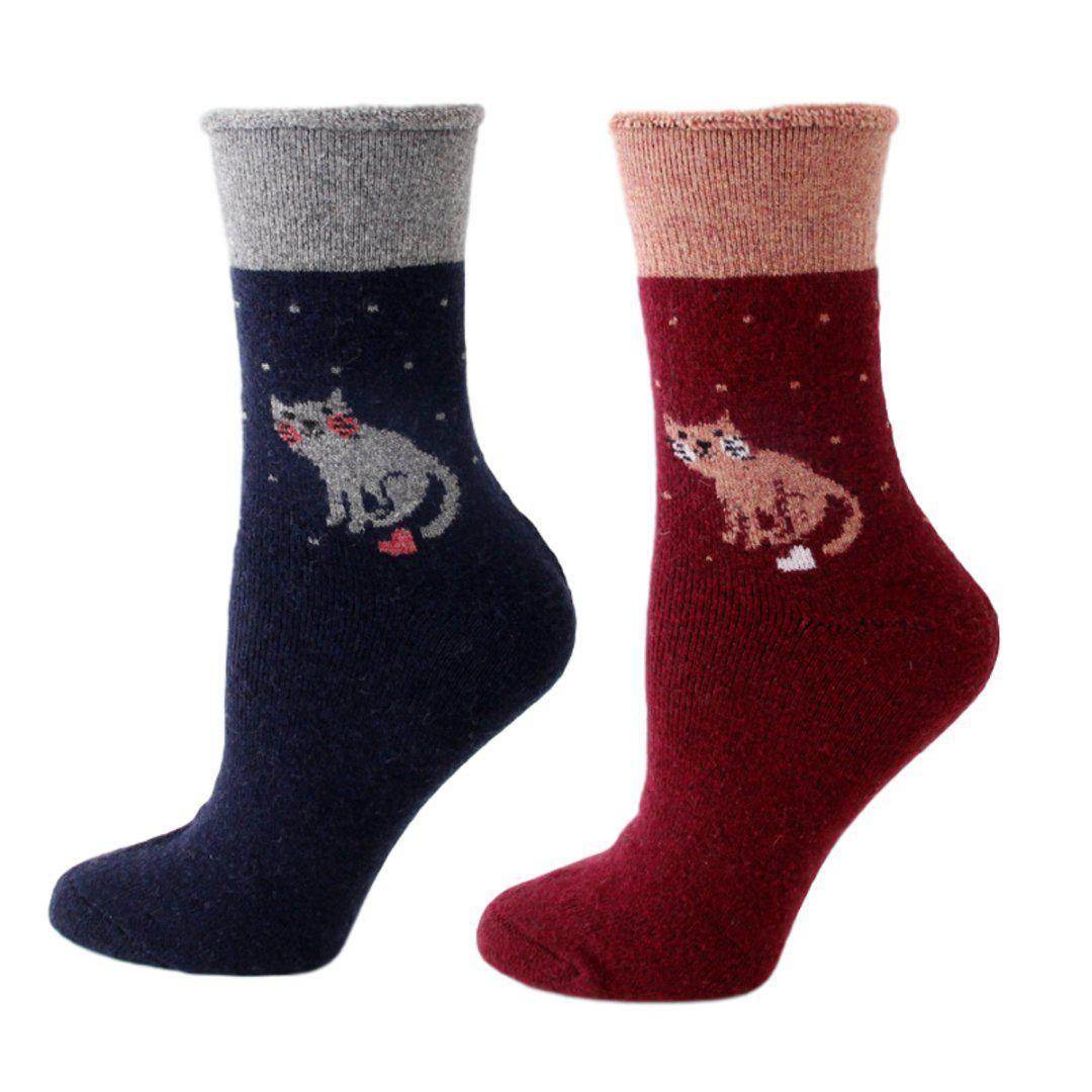 HEART KITTY EXTRA THICK AND WARM WOMEN'S WOOL SOCKS - Best Compression Socks Sale