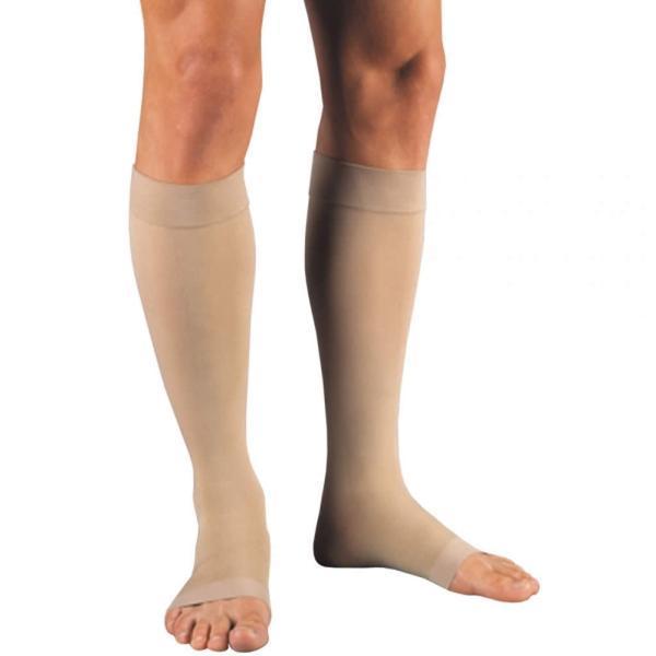 Open Toe Knee High Compression Socks - Easy to Put On Graduated Support Stockings