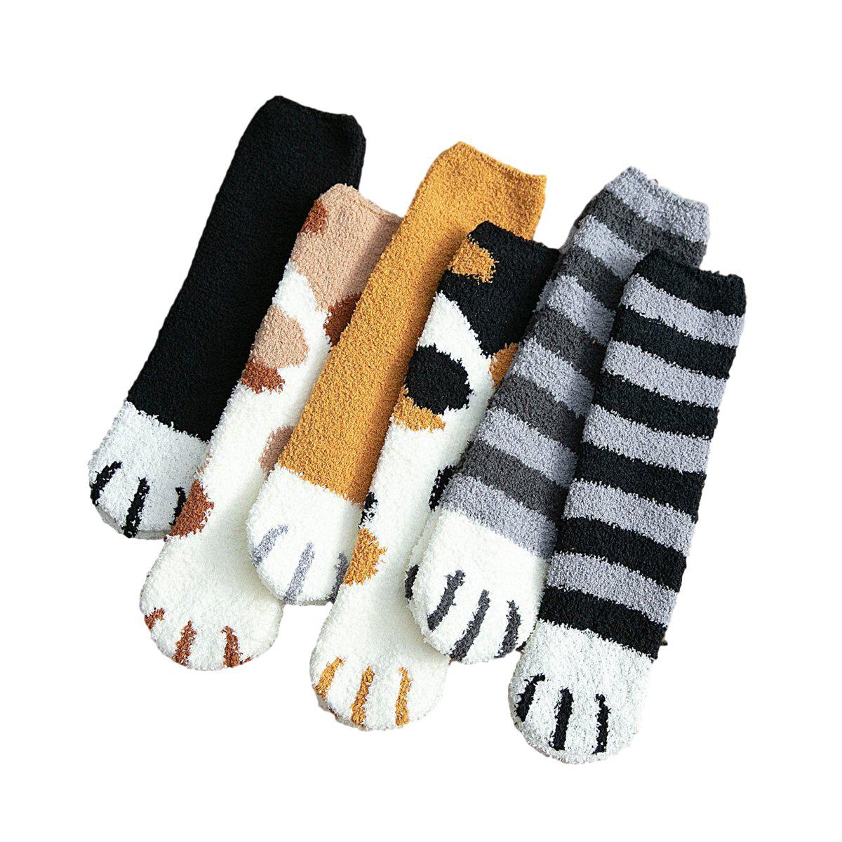 Fluffy Cat Paw Fuzzy Fleece Socks