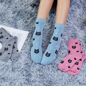 SNOWY CAT WOOL BLEND SOCKS - Best Compression Socks Sale